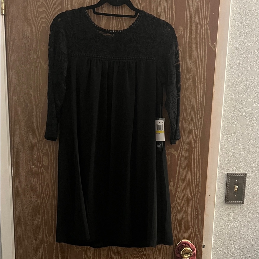 As U Wish Elegant Black Lace Long Sleeve Dress